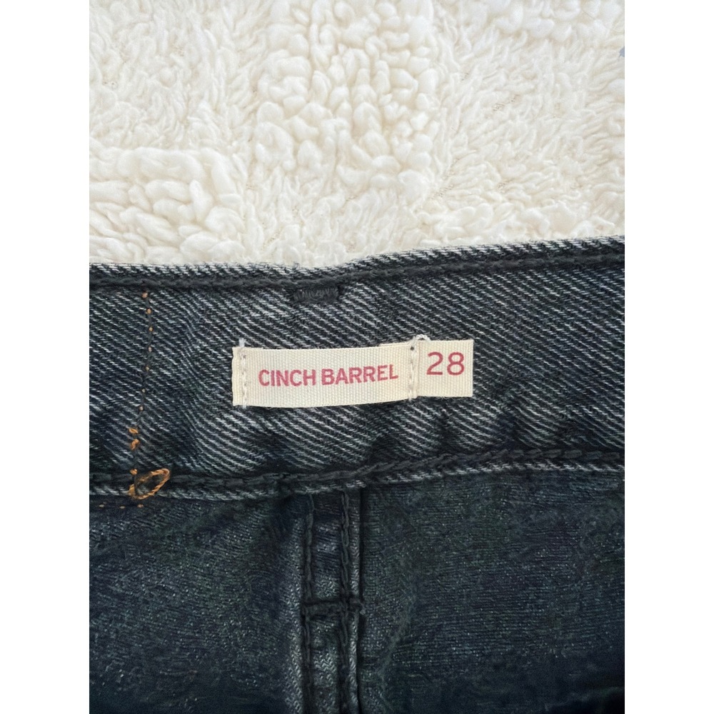 Levi's Cinch Barrel Jeans Women 28 Black High Rise Loose Curved Leg NEW - Picture 6 of 10
